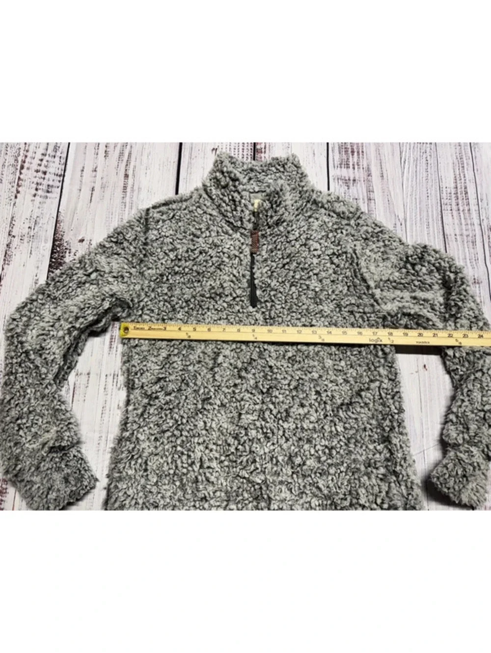 Weatherproof Vintage Gray Sherpa Fleece Pullover Women's S